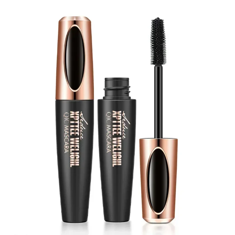 Película QIC de maquillaje de Color, máscara 4D resistente al agua, fibra gruesa, rizo largo, cabeza de cepillo de silicona, Color negro