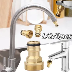 1-3pcs Kitchen Universal Faucet Adapter Brass Faucet Connector Mixer Hose Adaptor Basin Fitting Car Wash Watering Garden Tools