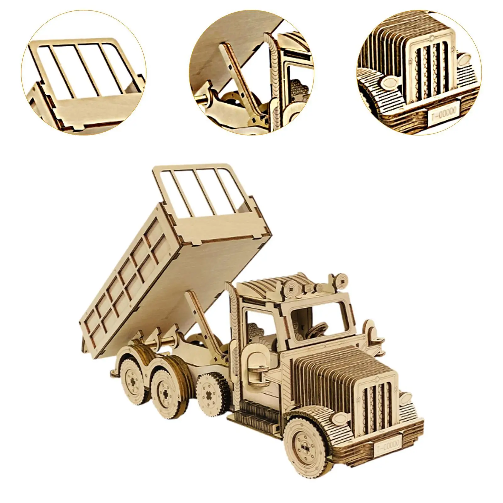 Quebra-cabeças de madeira 3D, modelo de caminhão de auto montagem, conjunto de construção DIY
