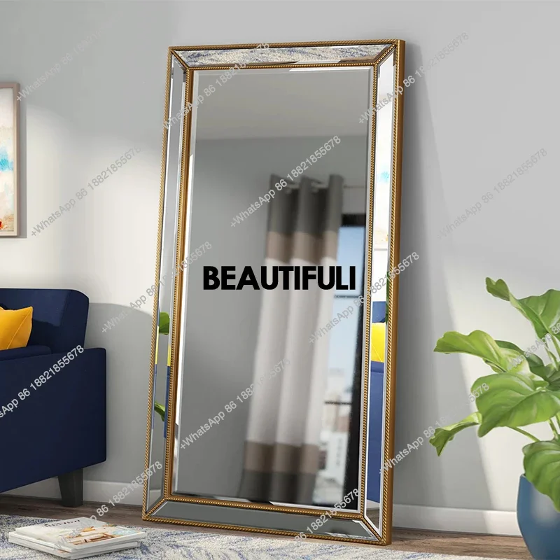 Simple home full-length mirror, European fitting mirror, floor-to-wall floor-to-ceiling mirror, rectangular cloakroom