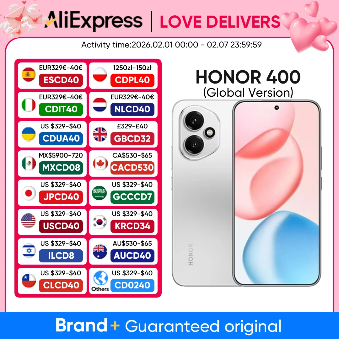 New HONOR 400 5G Smartphone Global Version Snapdragon 7 Gen 3 6.55