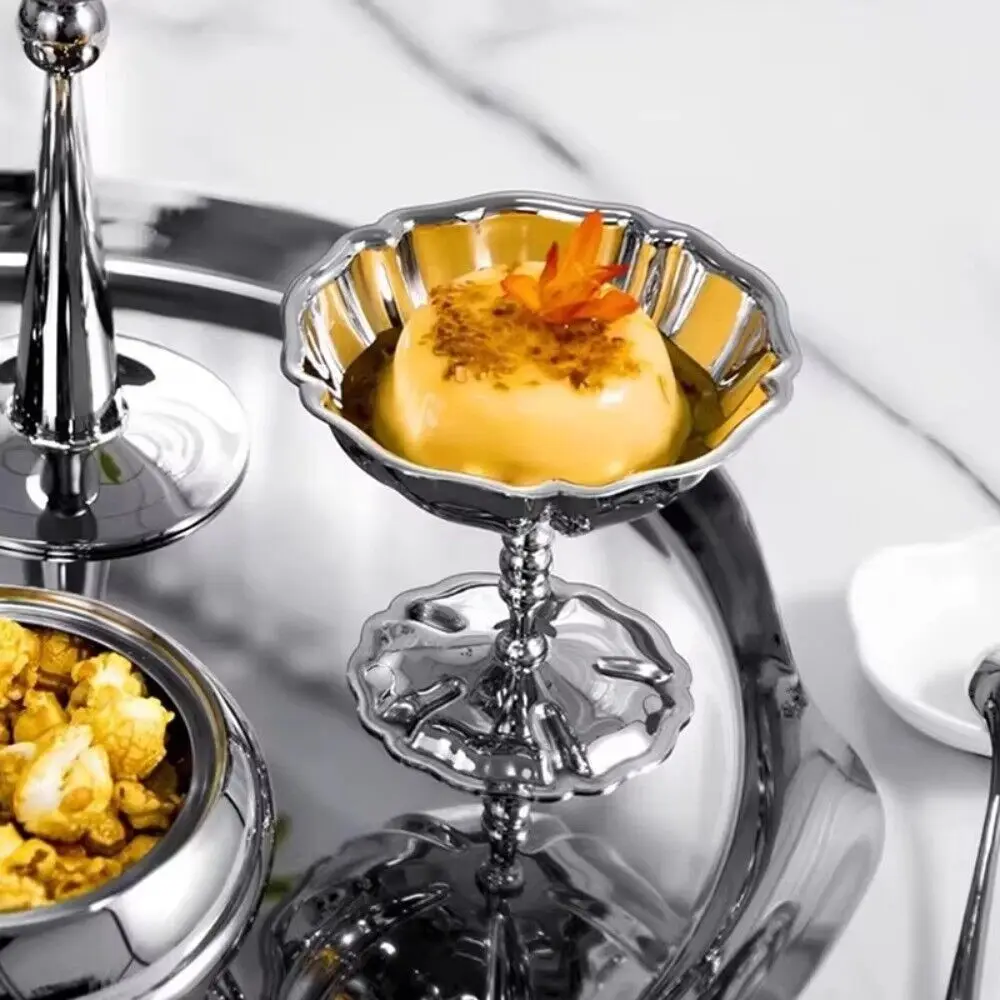 Edelstahl Eisbecher Anti-Rost Silber Puddingbecher INS Dessertkelch Home