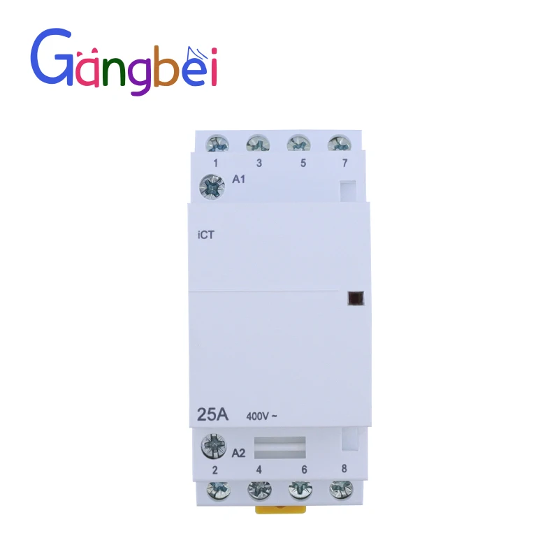 ICT 4P 16A 25A 4NC 4NO 2NO2NC 3NO1NC 220V 50/60HZ contactor de CA para el hogar, carril Din