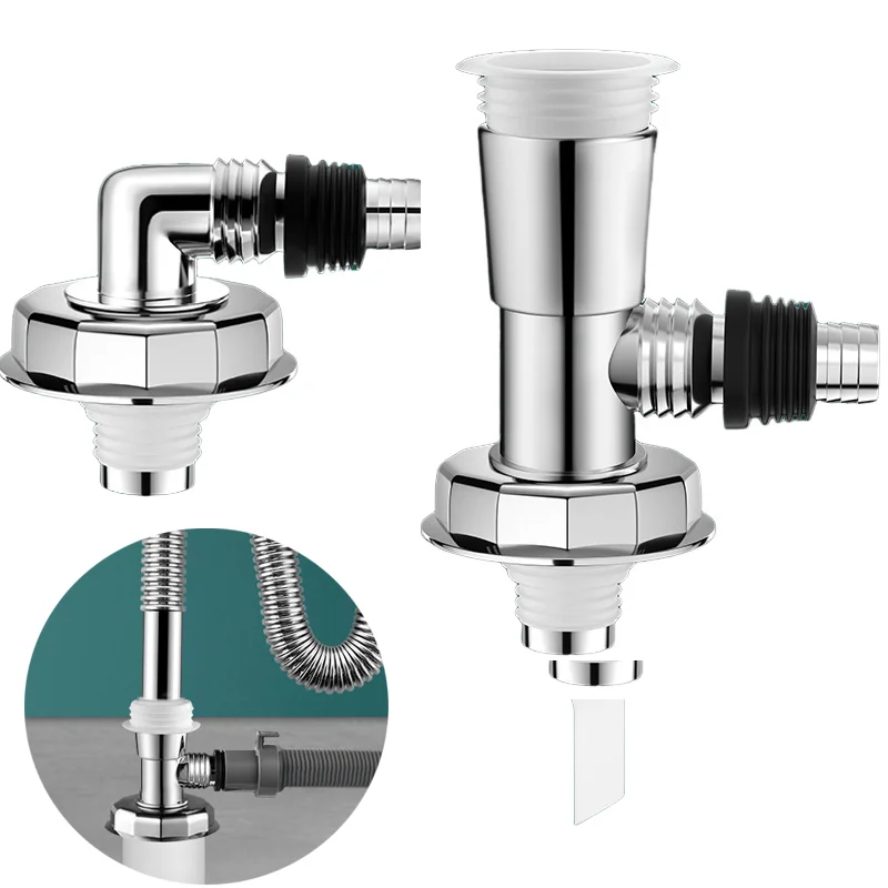 

Washing Machine Floor Drain Joint Double Purpose Pipe Connector Dishwasher 2 Styles Universal Hose Adapter Disposer Trap Tool