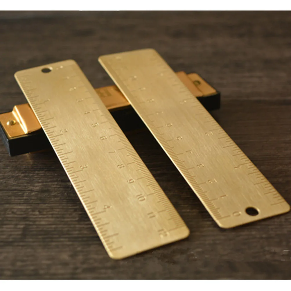 Retro Handmade Polished Copper Engraved Accurate Marks Long Life Simple Design Bookmark Mini Scale Gift Birthday Small