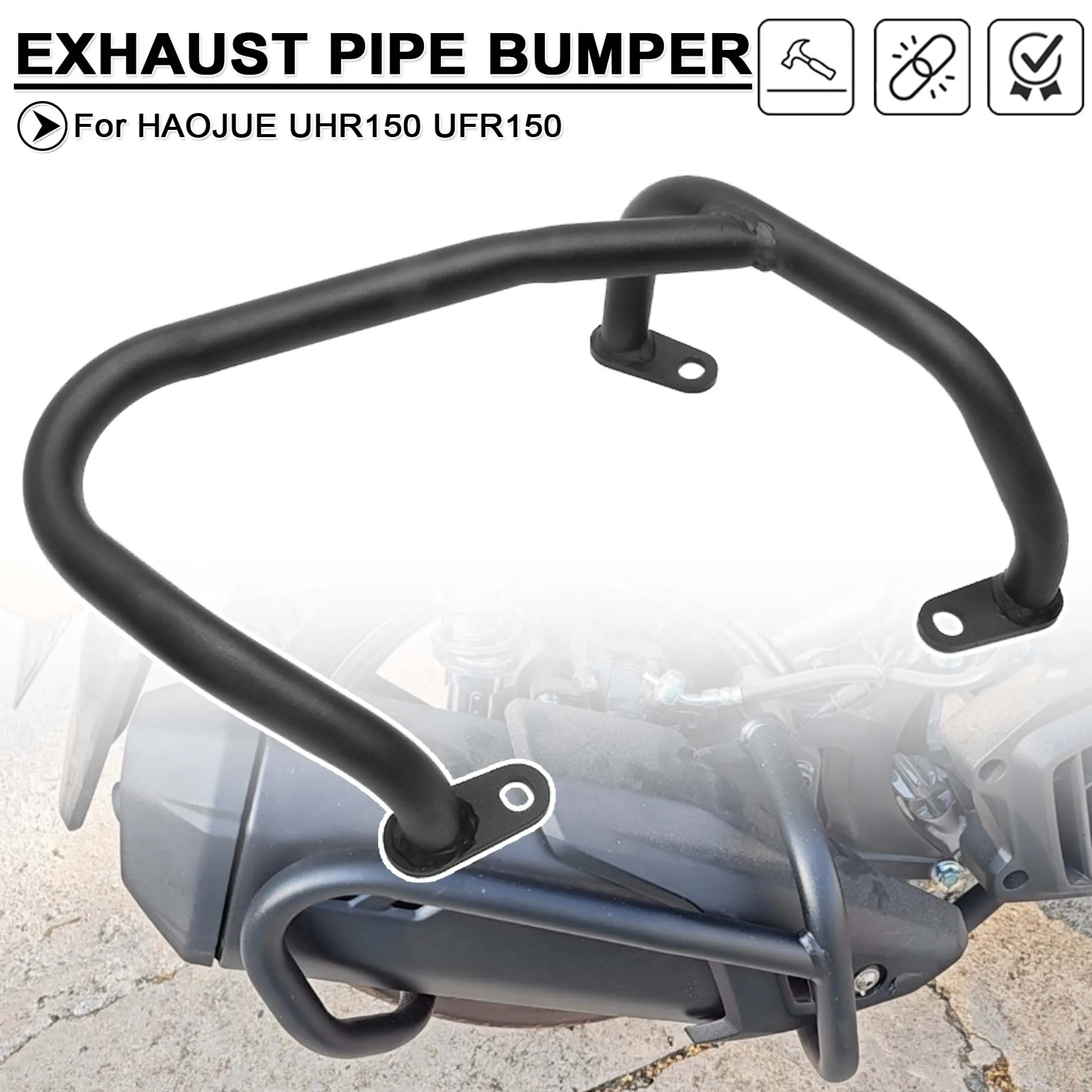 

For Haojue UHR150 UFR150 UHR 150 UFR 150 150UHR Exhaust Pipe Bumper Muffler Protector Falling Protection Crash Barrier Bar Guard