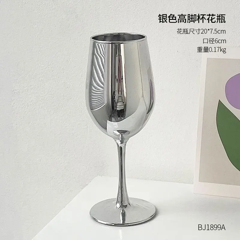 *-*goblet vase high-grade camellia fake flower simulation tea rose dining table TV cabinet ornament dried flower.
