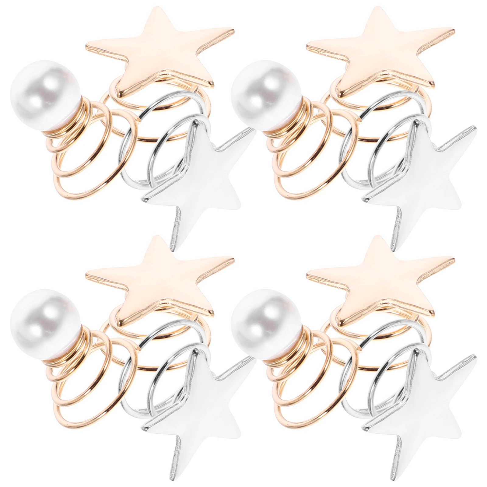 

36pcs Pentagram Hairpin Spiral Clips for Women Bride Pearl Style Small Hair Accessories Girls Teen Decorations