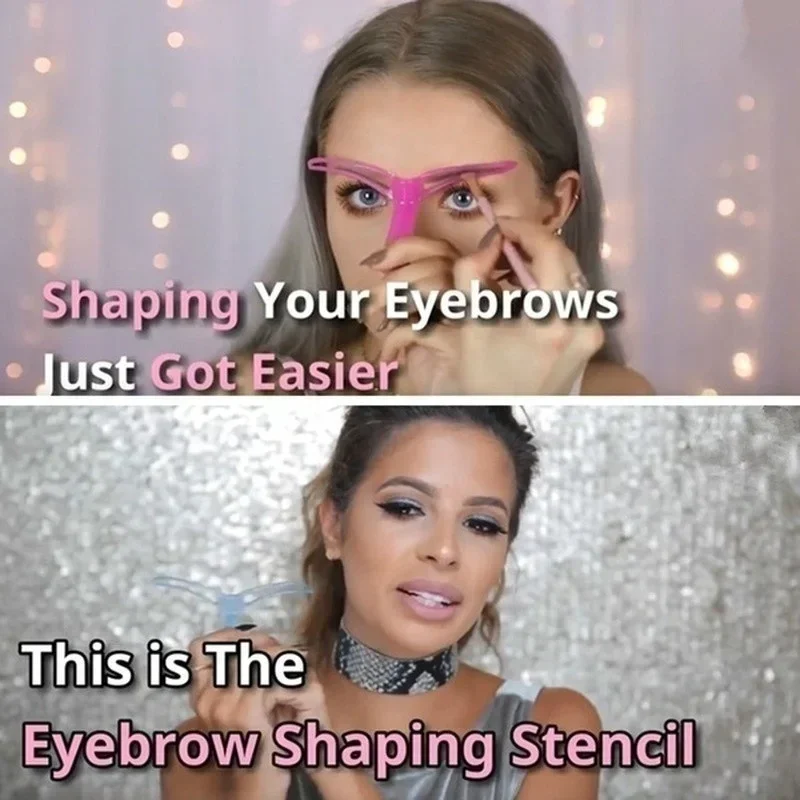 Modello di trucco riutilizzabile per modellare le sopracciglia da 8 pezzi Pratico strumento per sopracciglia in plastica senza cuciture per uso domestico Kit per lo styling delle sopracciglia