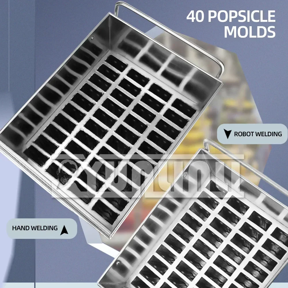 New 40pcs Commercial Stainless Steel Popsicle Mould Household DIY Ice Lolly Mold