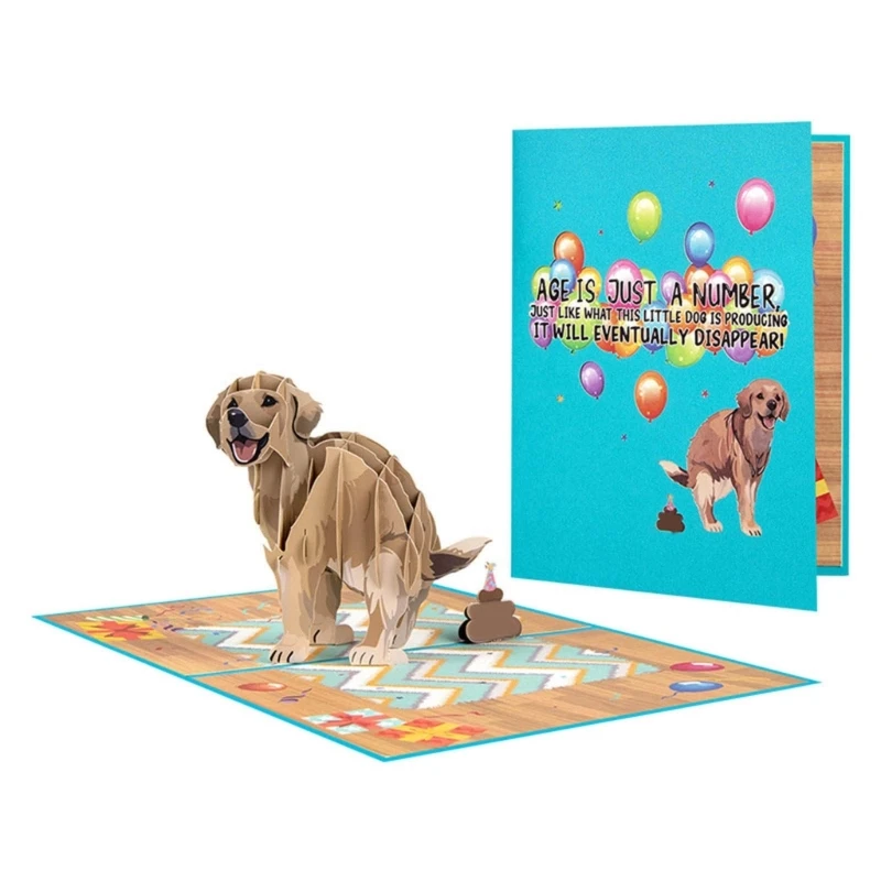 

Exquisites 3D Dog Birthday Greetings Card Suitable for Wife Husband Friend