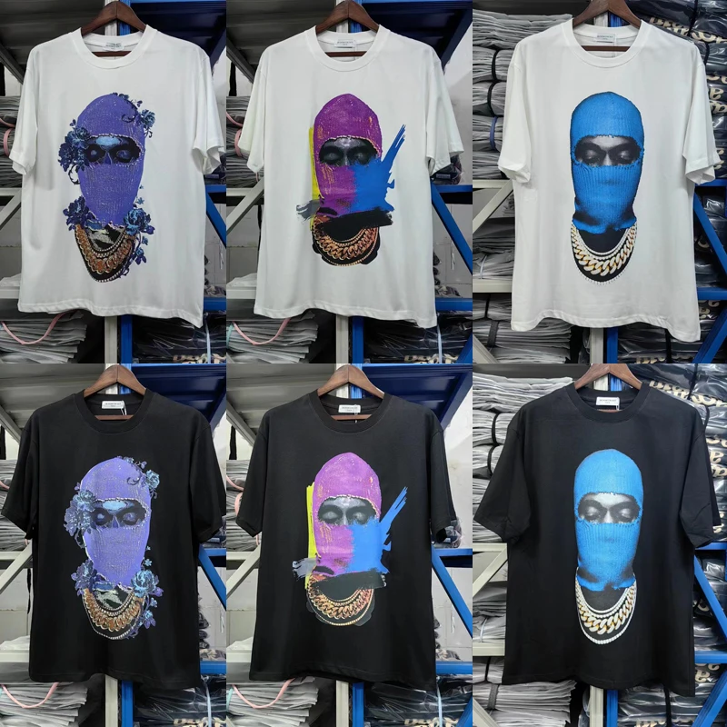 

Chic Fashion Colour Masked Man Print IH NOM UH NIT Short Sleeve T Shirts High Street Hip-hop Men Women Ih Nom Uh Nit Top Tee