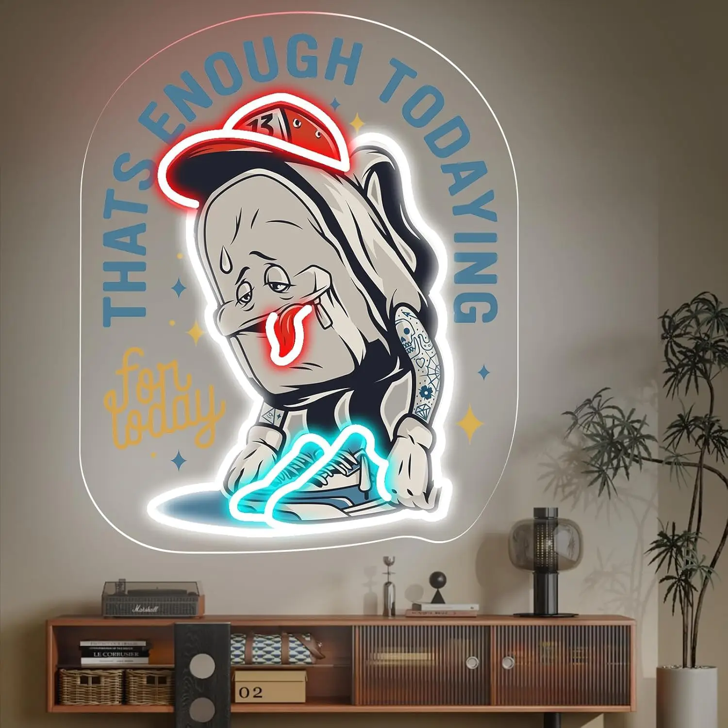 

Неоновая вывеска "Thats Enough Todaying" с питанием от USB, регулируемая, декоративная неоновая подсветка для дома, общежития, спальни, гостиной, офиса, бара