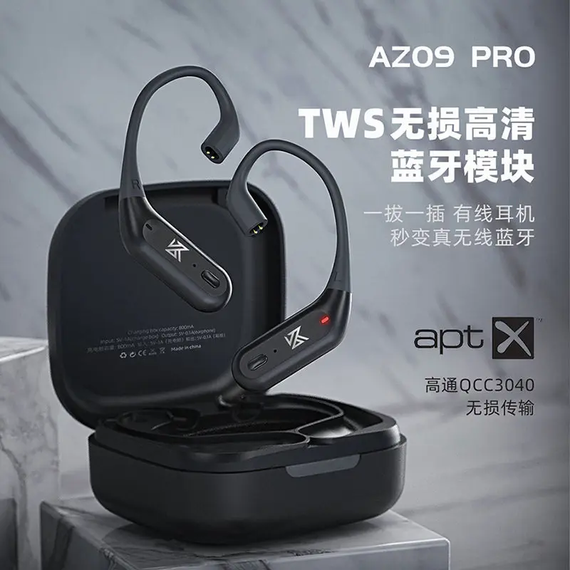 In-Stock Kz-Az09 Pro Wireless Bluetooth Ear Hook 5.2 Qualcomm Module 0.75 0.78 Pin Interface For Compatible Earphones