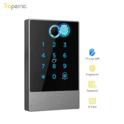 Sistema de lector de Control de acceso para exteriores, bloqueo inteligente Ttlock, resistente al agua Ip65, con huella dactilar, Bluetooth, Rfid, aplicación de tarjeta de acceso