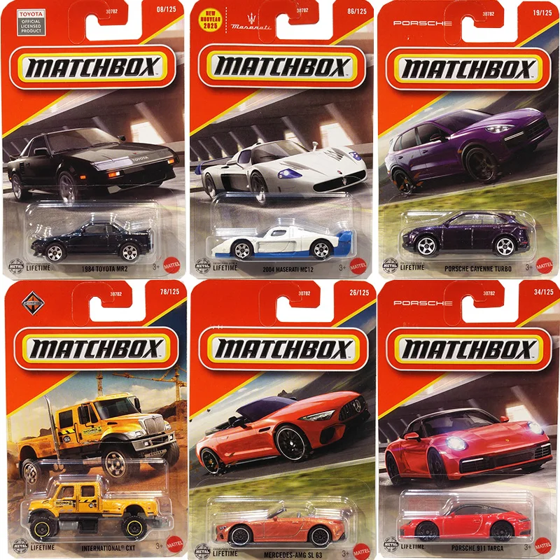 Matchbox-coche Original 1/64 Diecast Maserati Mc12 Porsche Targa Cayenne International Cxt Toyota, modelo de vehículo, juguetes para niños, regalo