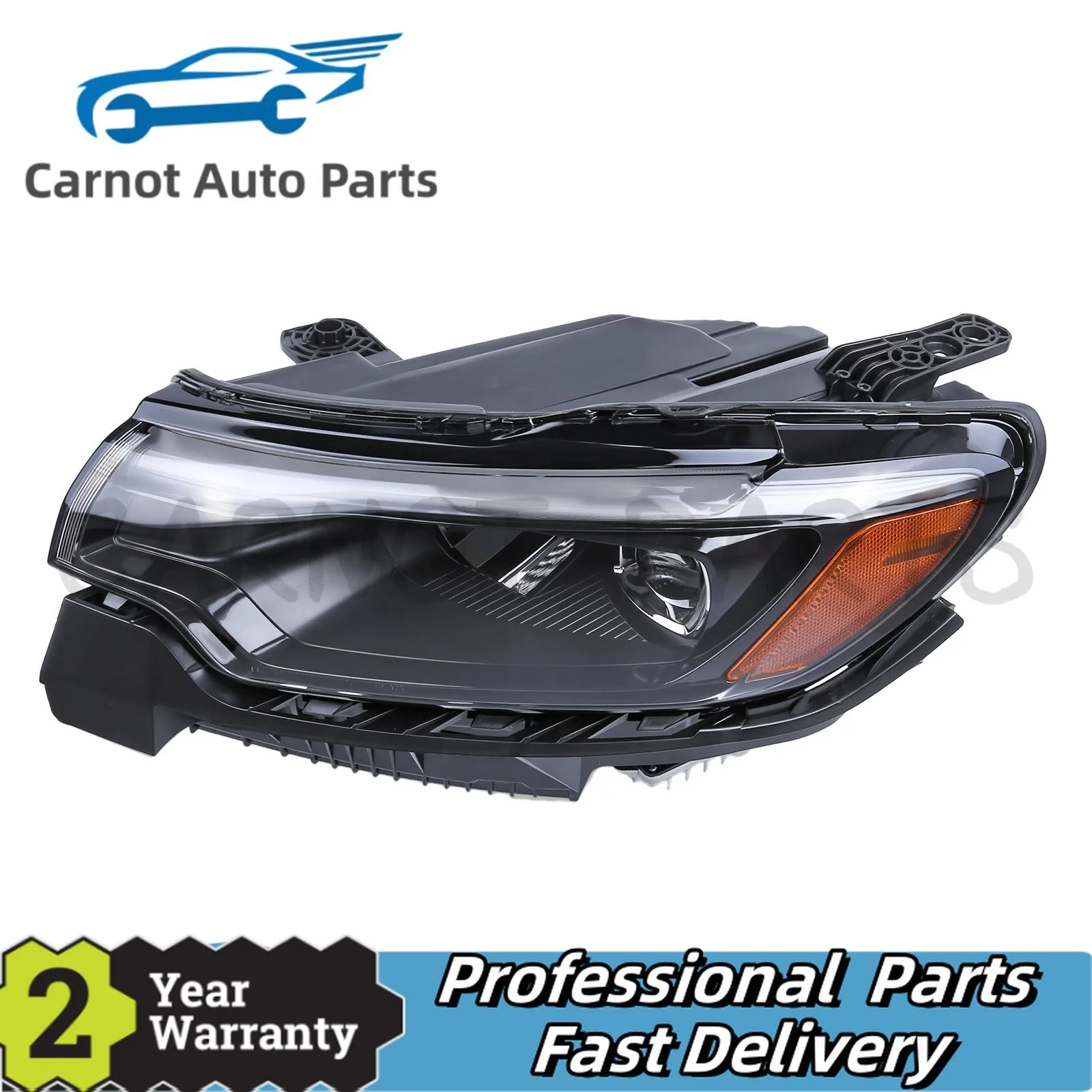 

1pcs LED Headlight Assembly For 2022-2026 Jeep Compass Left or Right Side Black Housing+ Clear Reflector Headlamp Assembly