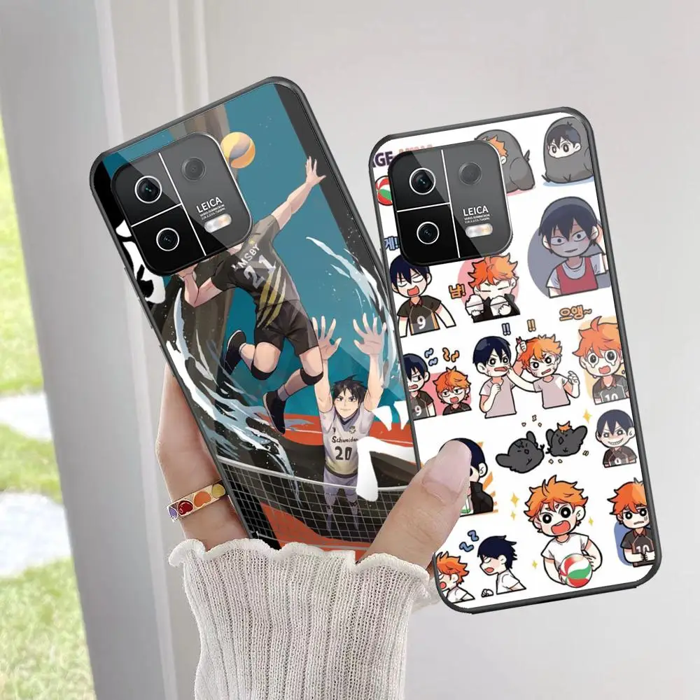 H_haikyu!! Phone Case For Xiaomi 14 Ultra 14 13T 13Pro 13 12T 12 11T 11i 11 Black Glass case