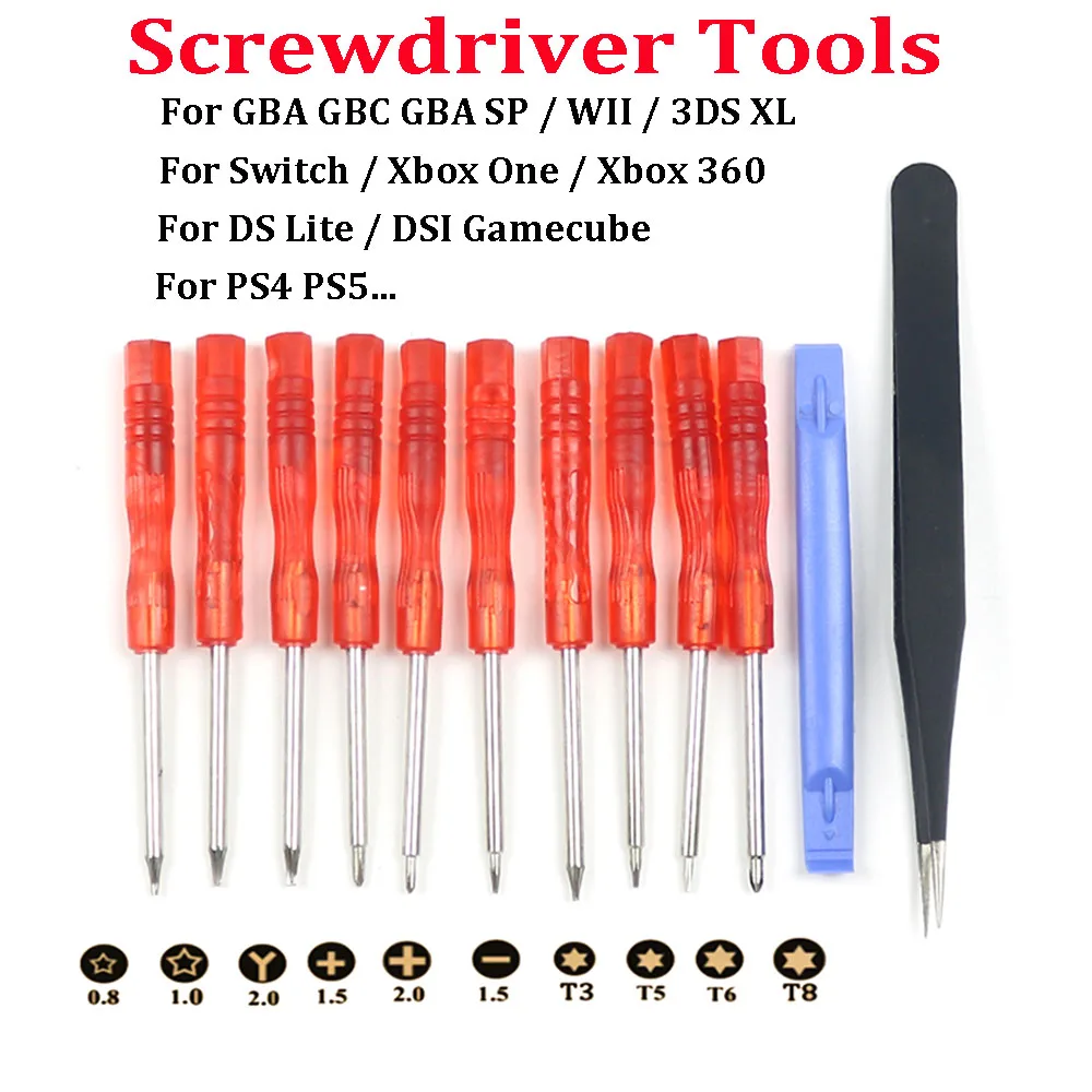 1 Set Screwdriver Kit Screw Driver For Wii GBA SP For DS Lite NDSi Xbox One 360 PS4 PS5 Triwing Repair Tools