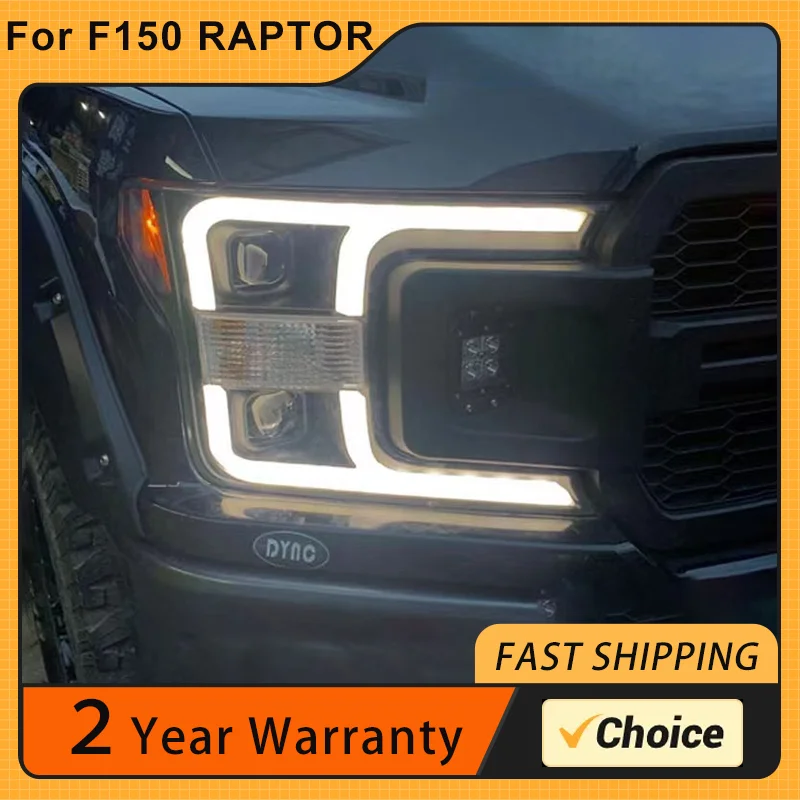 Car Accessories for 2019-2021 Ford RAPTOR F150 LED DRL Dynamic Styling Headlights Turn Signal Far And Near Lights