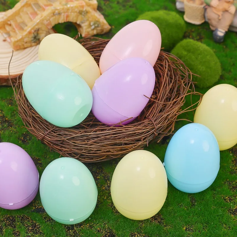 Fillable Easter Eggs Color Plastic Opening Eggshell Home Party Easter Decor Candy Gifts Packing Box Hunt Game Kids Gift Supplies