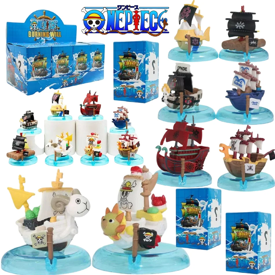

8 шт./стиль цельная глухая коробка пиратский корабль Луффи аниме периферийные креативные игрушки статуя настольная модель орнамент подарочная коробка-сюрприз