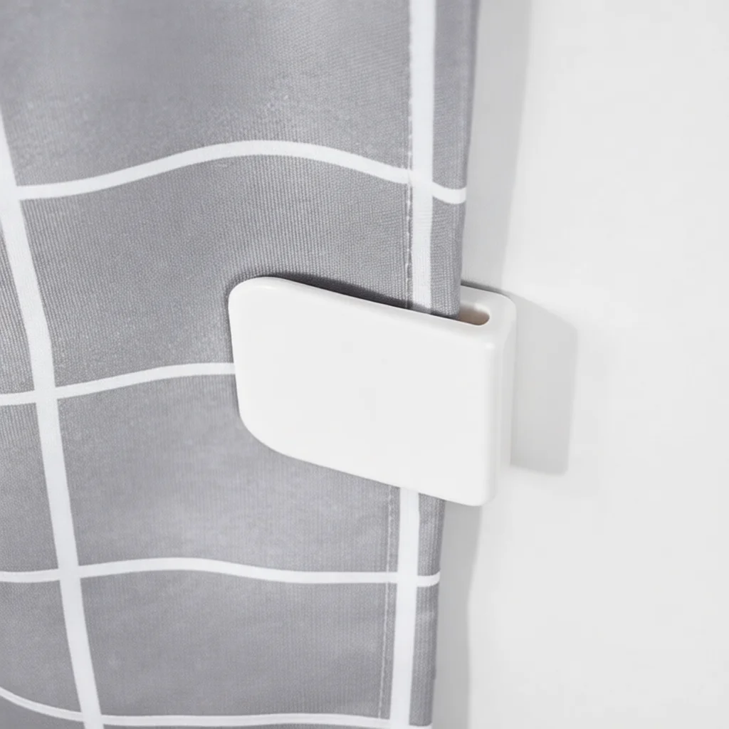 2 PcsShower Curtain Liner Clamp Anti Splash Guard Holder Adhesive Bathroom Windproof Accessory No Drill Fixing Device
