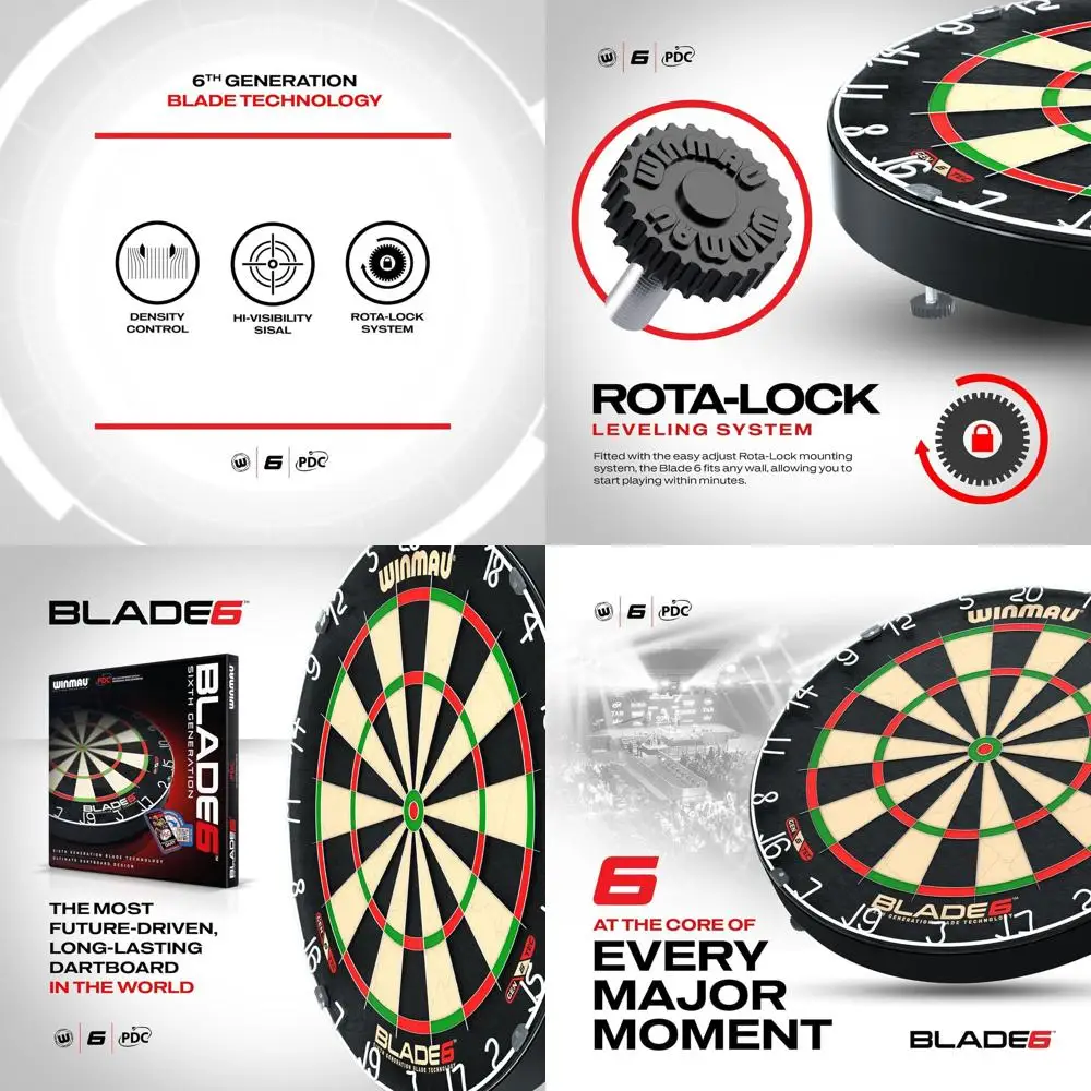 

Professional PDC-Grade Blade 6 Dartboard Bundle: Official Tournament Size for Serious Darts Players