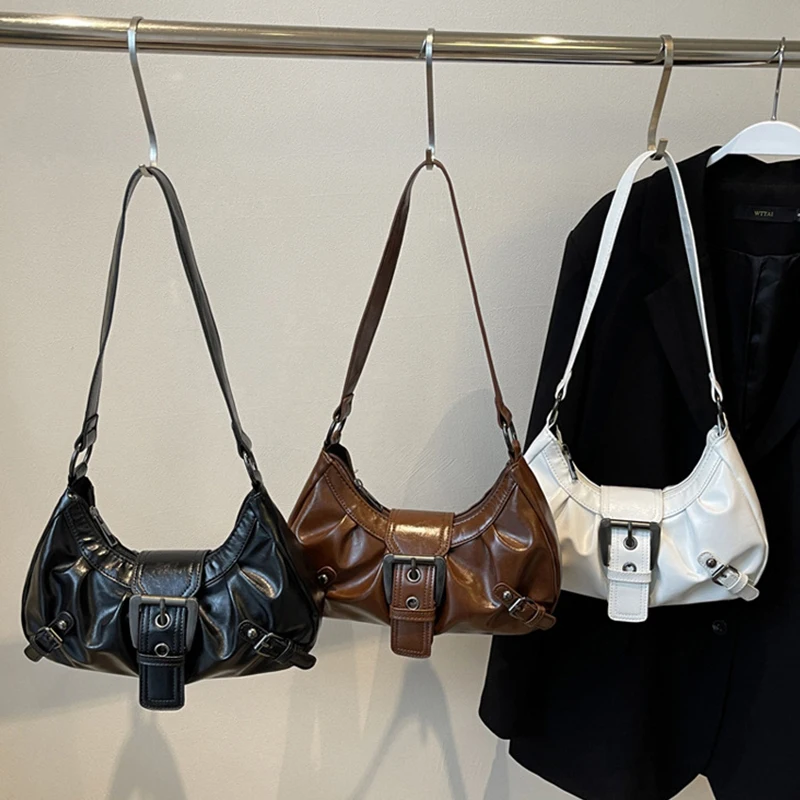 Y2K Retro Plissierte Hobo-Schultertasche für Damen, Trendige Maillard-Style Unterarmtasche, Clutch-Handtaschen für Reisen, Arbeit und Shopping – Detail 21