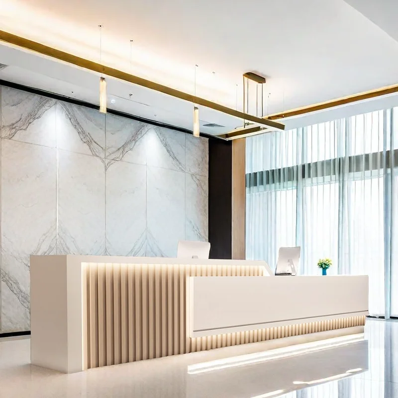 

Receptionist Front Desk Advanced Luxurious Office Armable Professional Aesthetic Reception Luxury Recepcion Mostrador Beauty