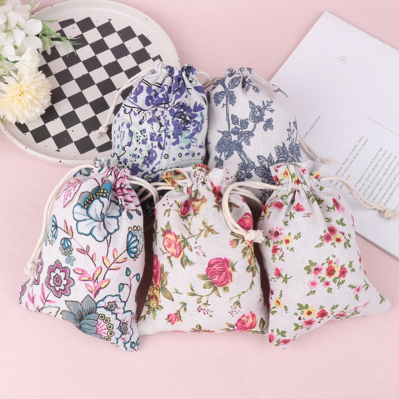 1Pc Cute Small Cloth Drawstring Gift Bag Woman Purse Handbags Jewelry Lipstick Cosmetic Tote Bags Storage Pouch String Bag