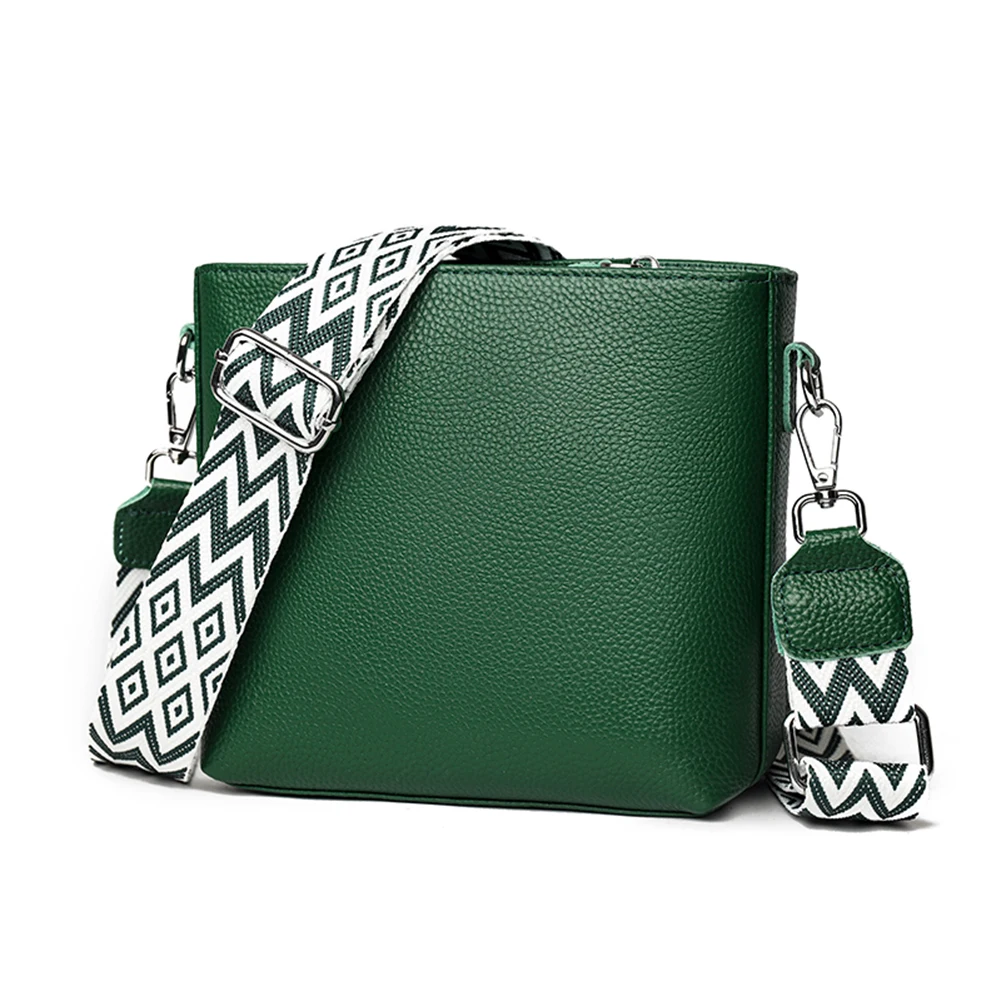 

Дизайнерская большая сумка из натуральной кожи с гитарным ремнем, повседневная сумка на плечо, винтажная сумка-ведро, кошелек для женщин