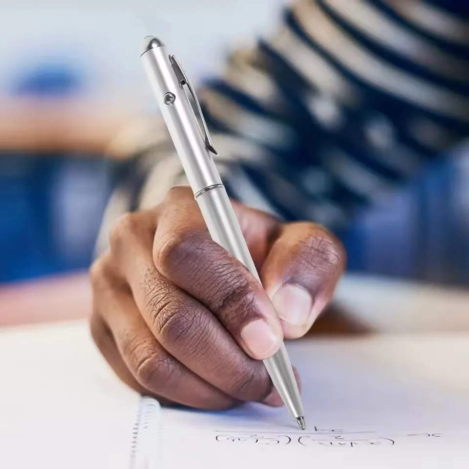 1 قطعة قلم حبر جاف متعدد الوظائف مع ضوء LED قلم حبر غير مرئي ضوء الأشعة فوق البنفسجية فحص المال اللوازم المكتبية المدرسية أدوات الكتابة