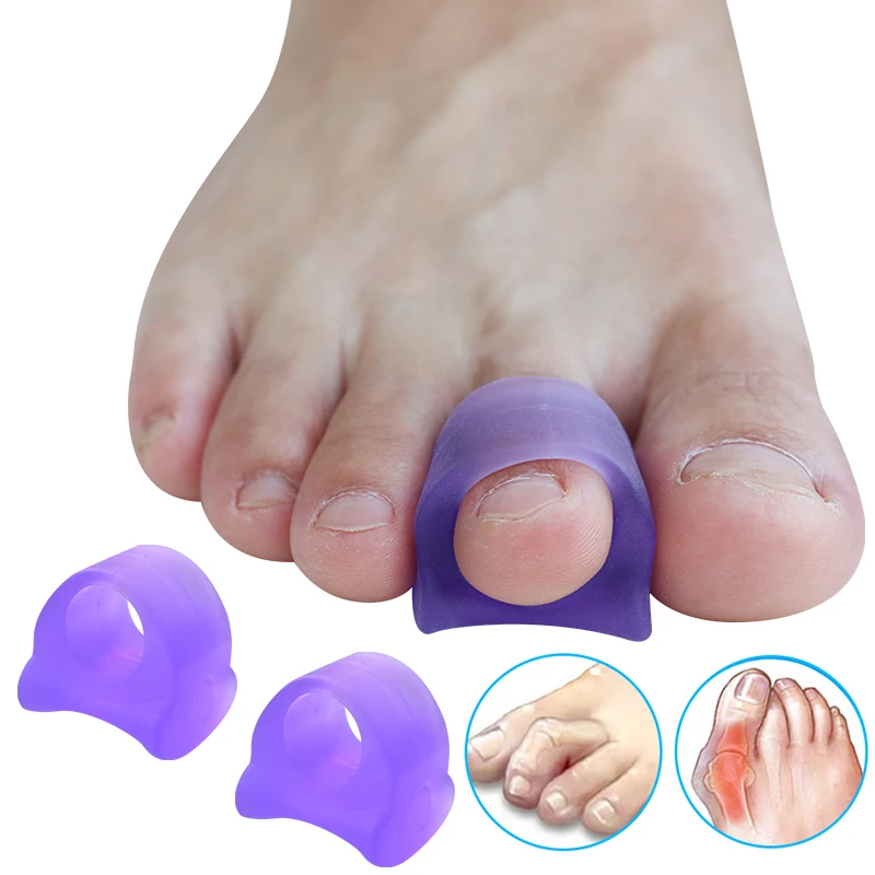 Pexmen 2/4 unidades protetor separador de dedos do pé em gel espaçador corretor de joanete espalhador para dedos sobrepostos almofadas de joanete