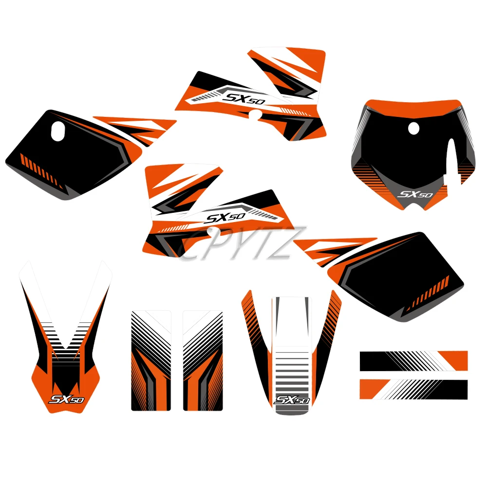 Fit For SX50 SX 50 2002 - 2008 2003 2004 2005 2006 2007 Motorcycle GRAPHICS BACKGROUND DECAL STICKER Kits NEW