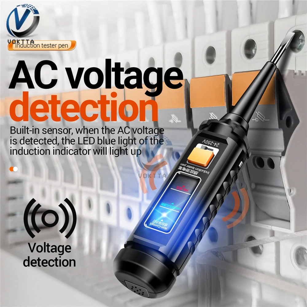 AC 24-250V Non-contact Voltage Tester Pen Three Light Sensor Beep Alarm Electrical Screwdriver Test Pencil Voltage Meter Tester