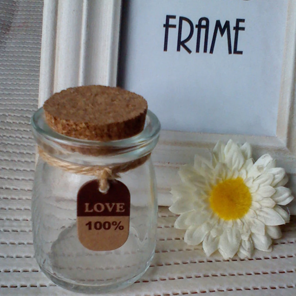 

10pcs Mini Jars Crafts Wedding Favors Wooden Bottle Label Tags Glass Favor Jars DIY Wishing Apothecary Honey Storage Containers