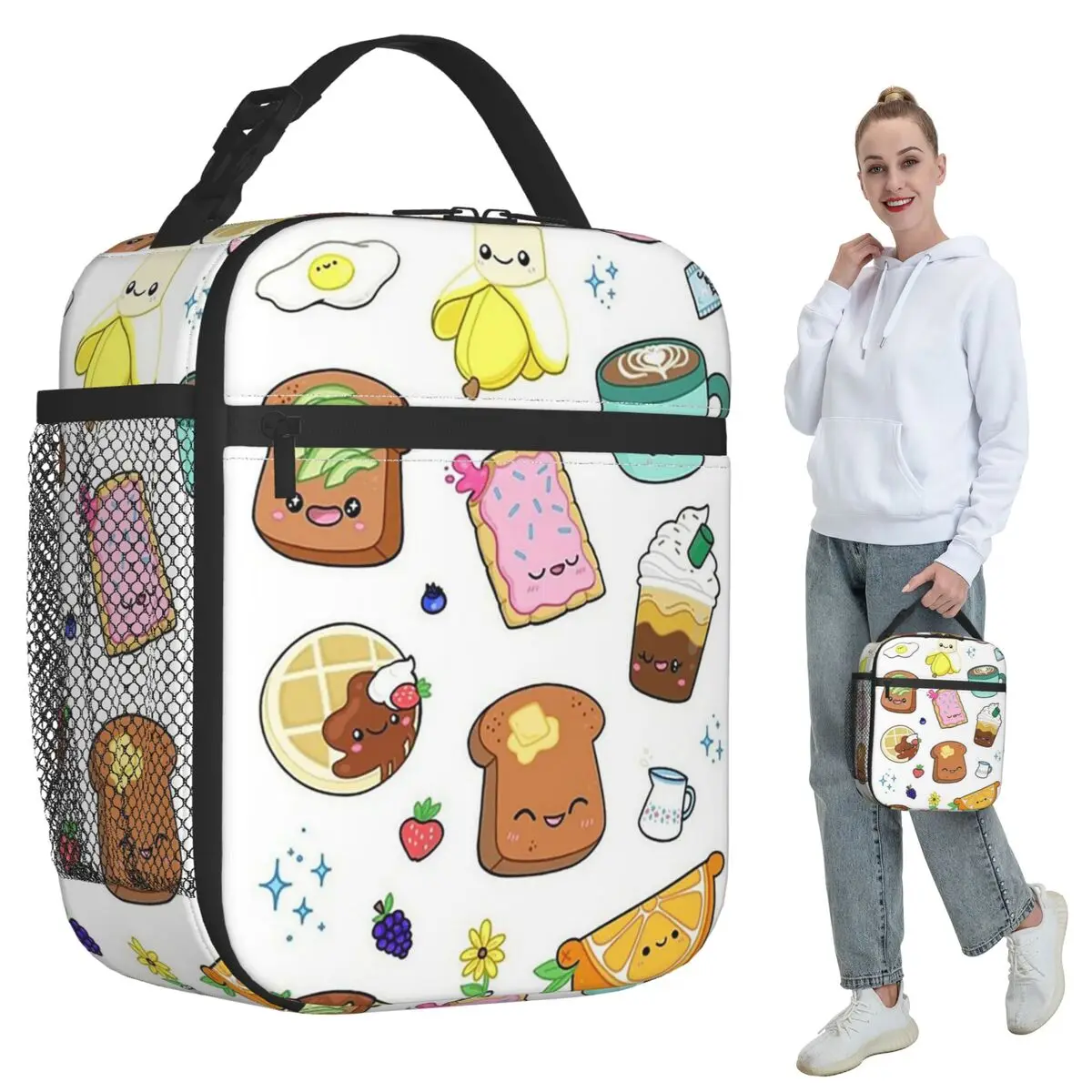 Avocado Bread Cup Bottle Breakfast Insulated Lunch Bag for Women Cooler Thermal Food Box Tote Leakproof Lunch Boxes Container