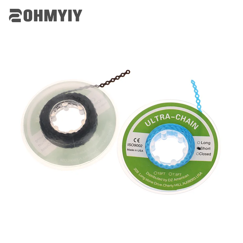 

7.5FT Dental Power Chain Orthodontics Elastic Ultra Power Chains For Teeth Braces Rubber Bands Leagues Long Short Continuous