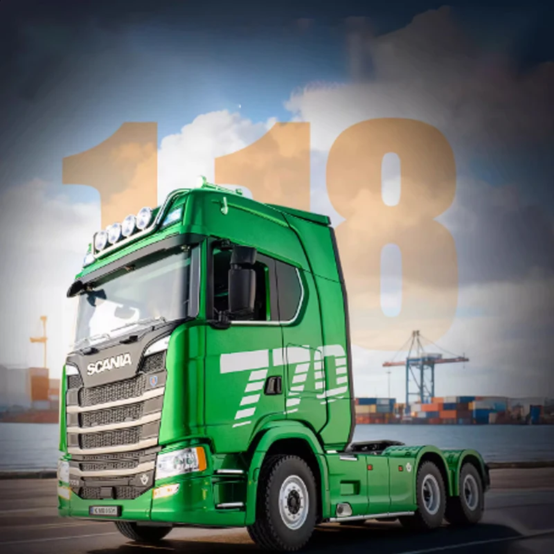 1:18 Scale 770s Rc Tractor Truck Huina 1501 Plastic Rtr Lorry Cars Remote Control Car Model With Battery Light Sound Boys Toys