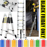 DayPlus 12.5FT Foldable Telescopic Ladders Multi-Purpose Folding Aluminum Telescoping Ladder 3.8m Ladder Extension Ladder Tools