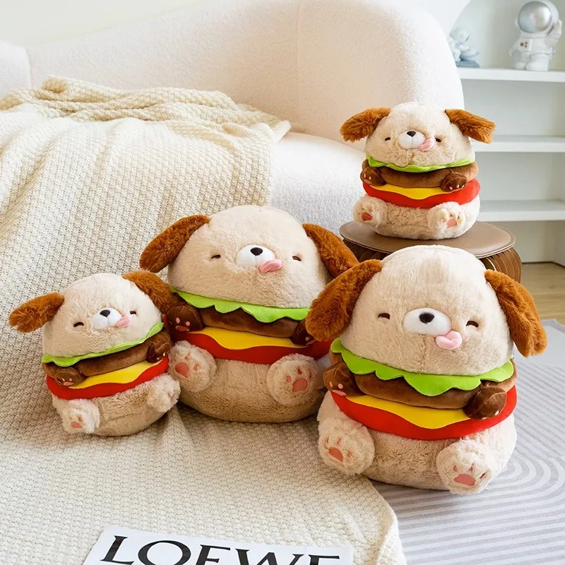 Creative Hamburg Puppy Dog Plush Toys Cute Dog Dolls Sleeping In Bed Pillow Gifts First Choice