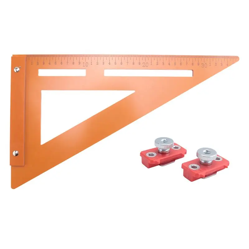 ABMO Righello triangolare multiuso con scivolo di posizionamento Strumento di marcatura di misurazione universale per falegnami, misurazione del layout