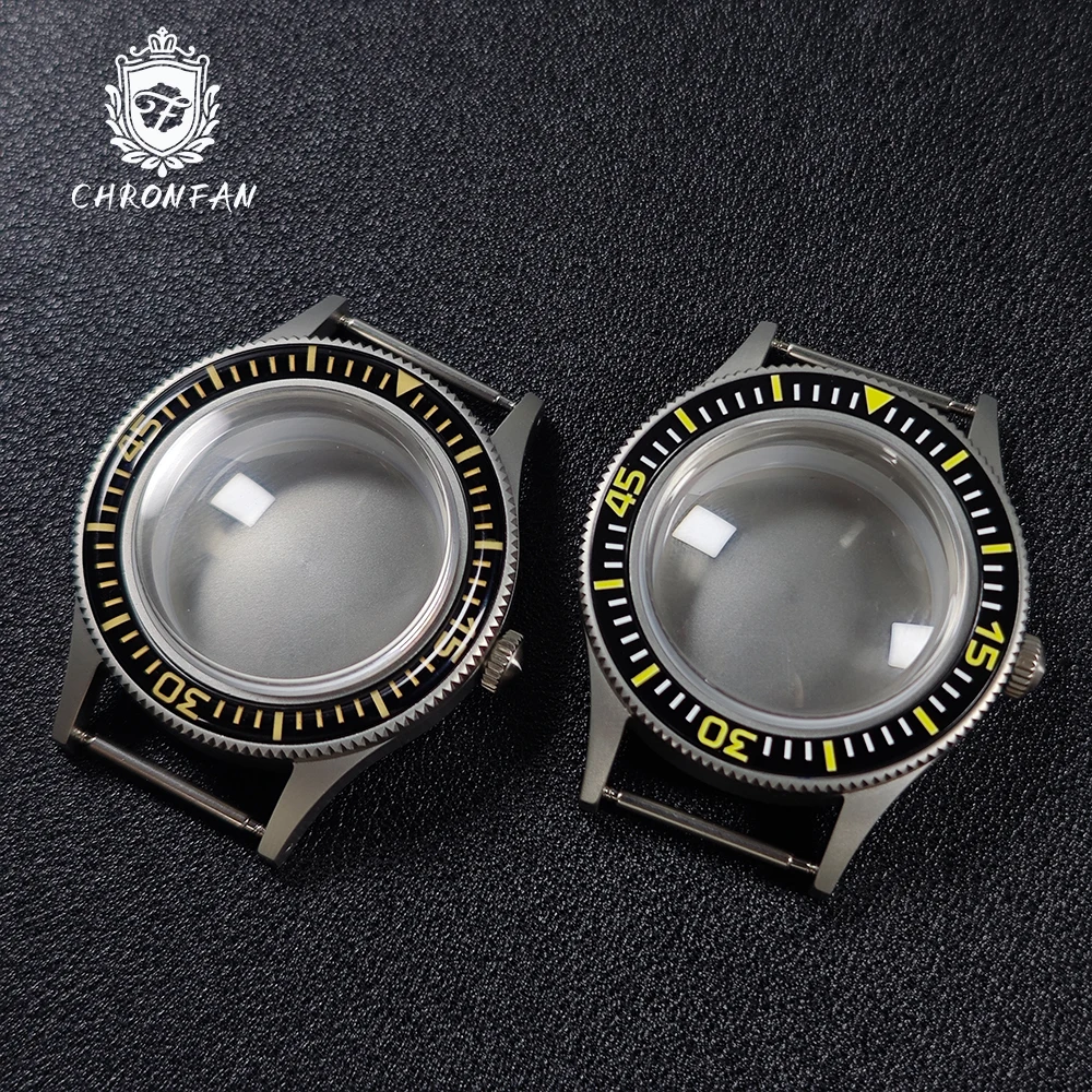 Bubble Sapphire Vintage 50-FATHOS Crystal Sandblast C3 Cassa per orologio con lunetta super luminosa Dive per NH34 NH35 NH36 NH70 NH72 20atm