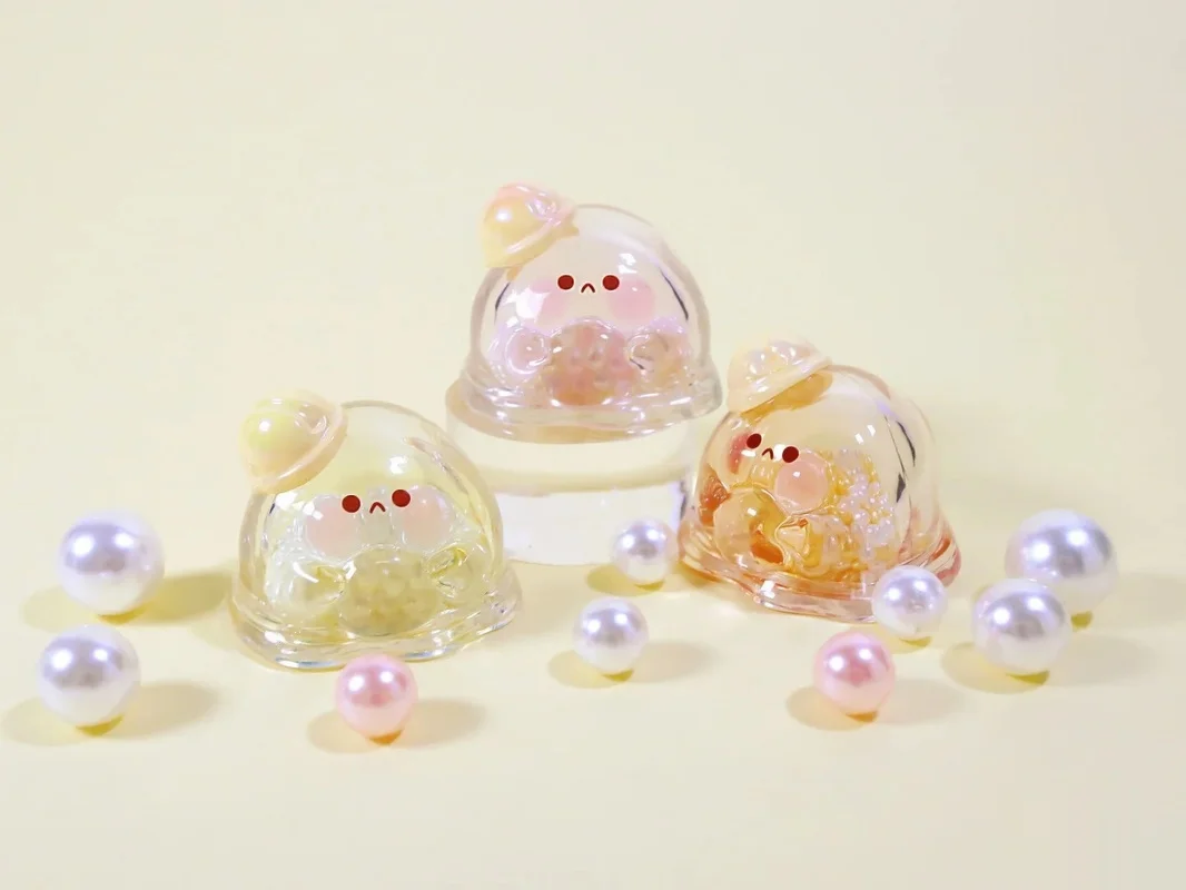 Poached Egg Iridescent Party Series Blind Box Mini Bean Toys Mystery Box Cute Action Figure Model Desktop Ornament Kawaii Gift view 3