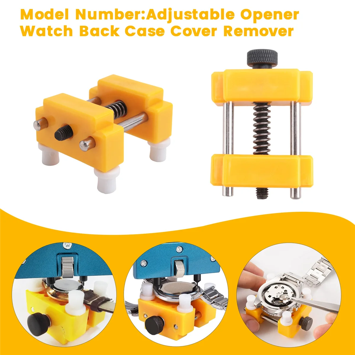 ELBA_Adjustable Watch Case Removal Mount Three-Claw Open Cover Set Watch Repair Kit