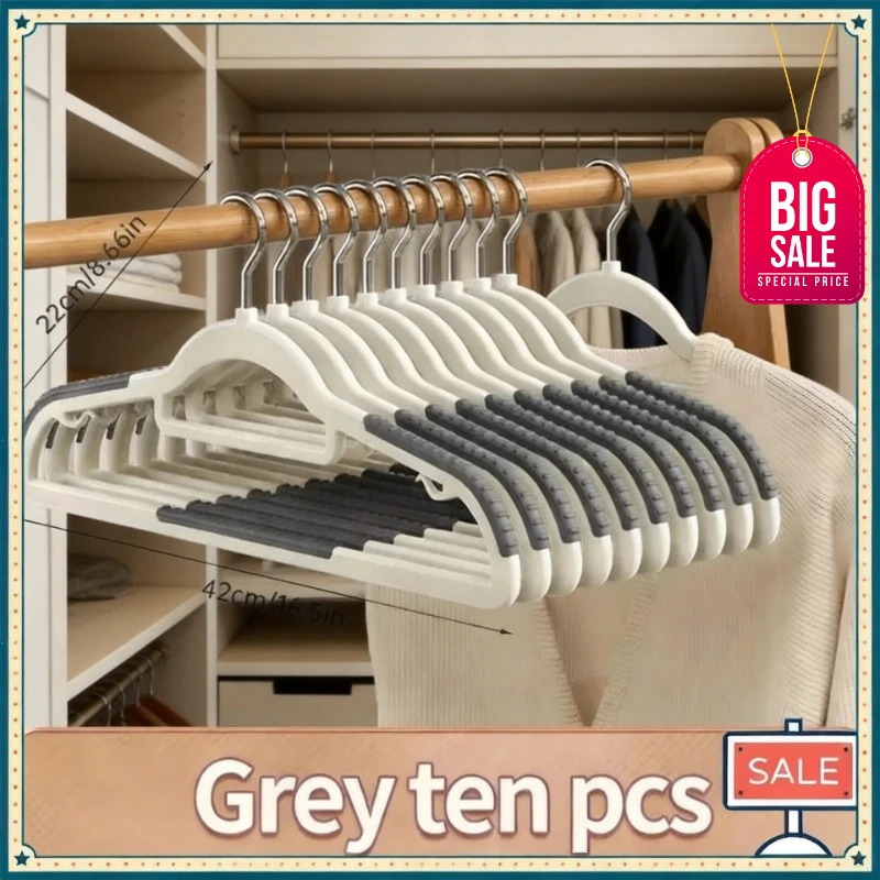 2026 Hot Selling Items 10-piece Household Double-hook Non-slip Hangers Leave-no-mark Drying Suitable for Storing