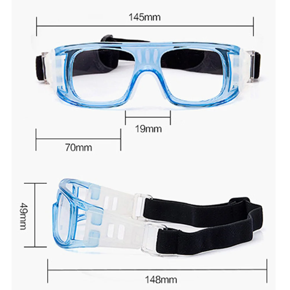 Uv400 Shockproof Basketball Football Cycling Sports Eyewear Detachable Frame Adjustable Straps Black Sports Goggles