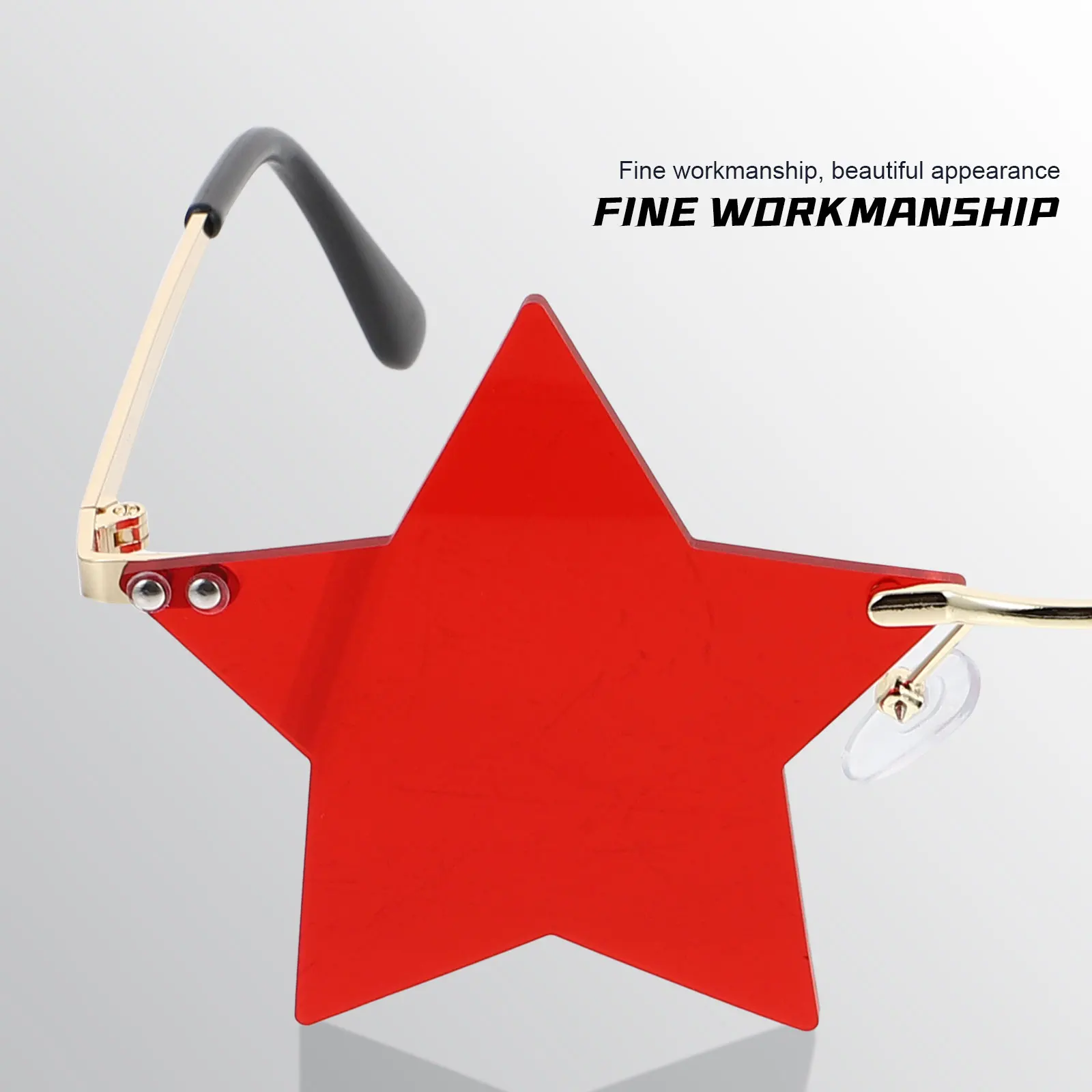 

1Pair Fashion Eyeglasses Star Shaped Rimless Irregular Personalized Sunglasses Party Photo Props Unique Unisex Cosplay Supplies
