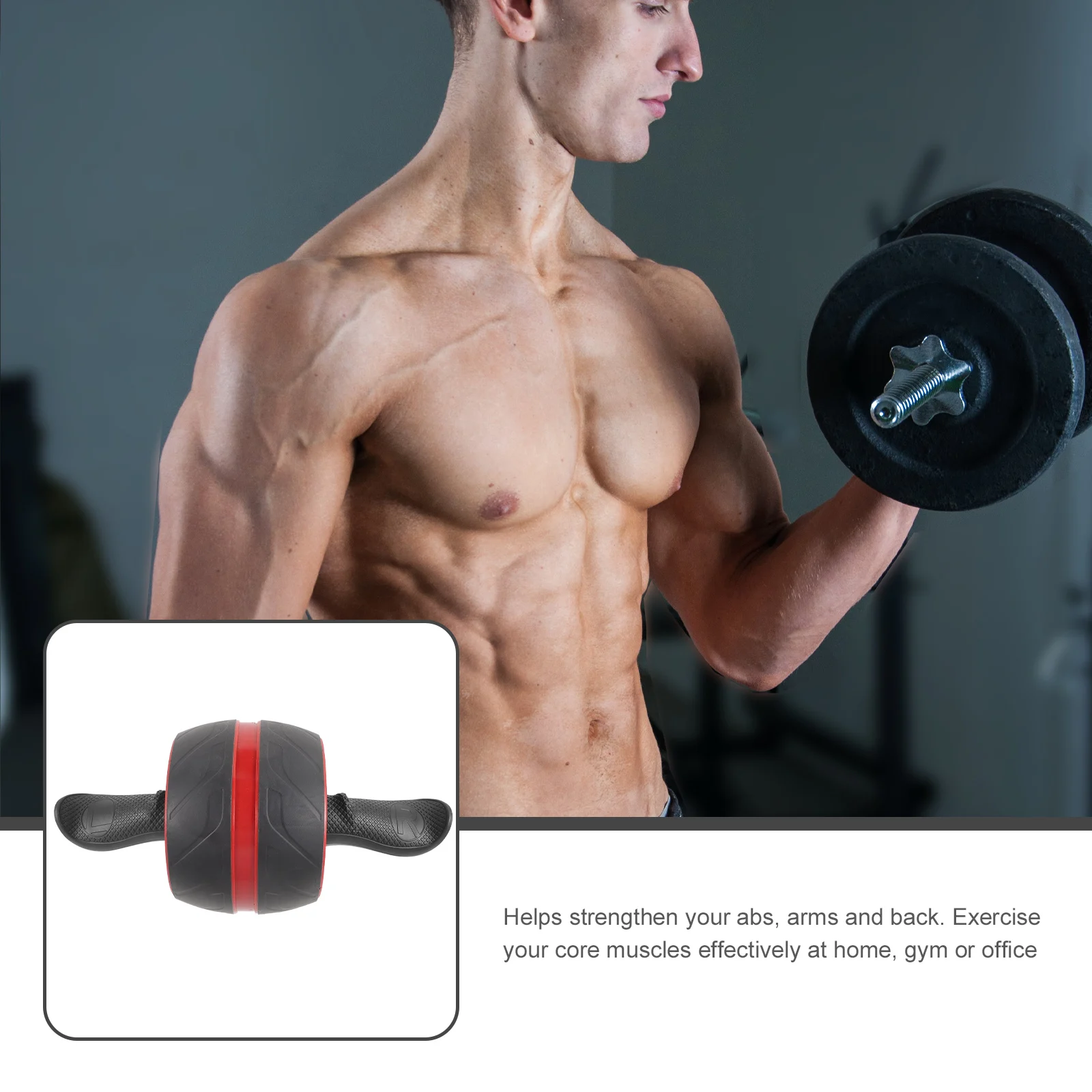 

1Pcs Ab Roller Wheel High Ab Core Trainer Durable Fitness Roller Silent Exercise Wheel for Home and Gym Fitness Equipment